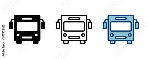 Bus Icon vector isolated on white background. Black bus vector icon
