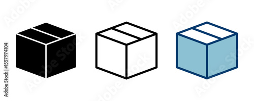 Box icon vector isolated on white background. Cardboard box, packaging open. Box vector icon