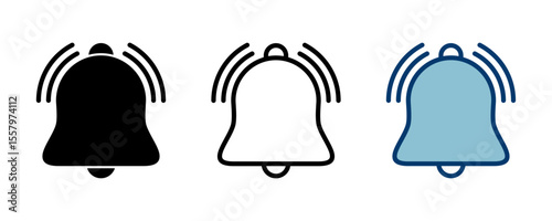 Bell Icon vector isolated on white background. Notification symbol. Bell vector icon