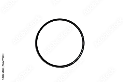 Sleek circle element isolated on a black backdrop, perfect for graphic design projects or modern templates with clean lines, silhouette, transparent background