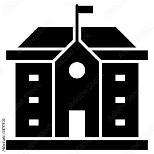 school building, building, university icon