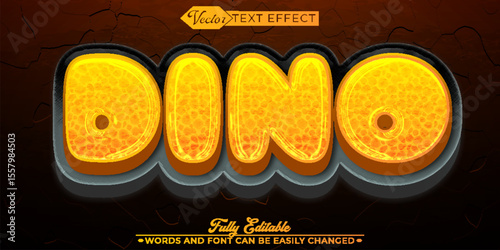  Dino Lava Volcano Fire Prehistoric Eruption Fully Editable Text Effect Template
