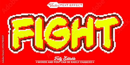  Fight Arcade Game Battle Retro Action Fully Editable Text Effect Template
