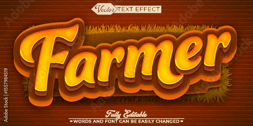  Farmer Farm Nature Harvest Rural Organic Fully Editable Text Effect Template