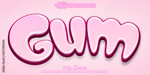  Gum Candy Sweet Bubble Chew Colorful Fully Editable Text Effect Template