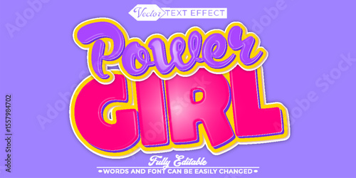  Power Girl Strong Brave Confident Female Leader Fully Editable Text Effect Template