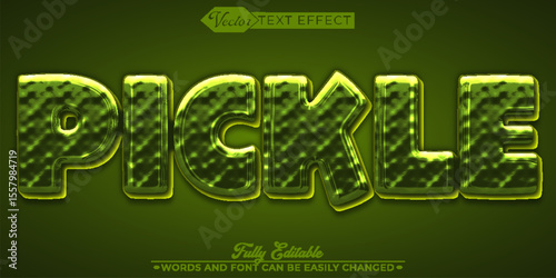 Pickle Cucumber Sour Tangy Crunchy Flavor Fresh Fully Editable Text Effect Template