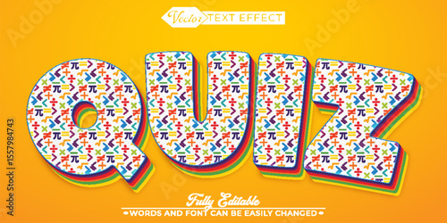  Quiz Exam Student School Learning Smart Fully Editable Text Effect Template