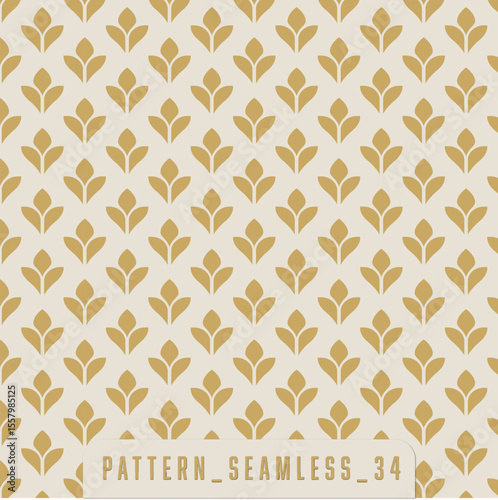 Obraz na płótnie Cream Gold Floral Seamless Pattern Minimal Vintage Tile Background
