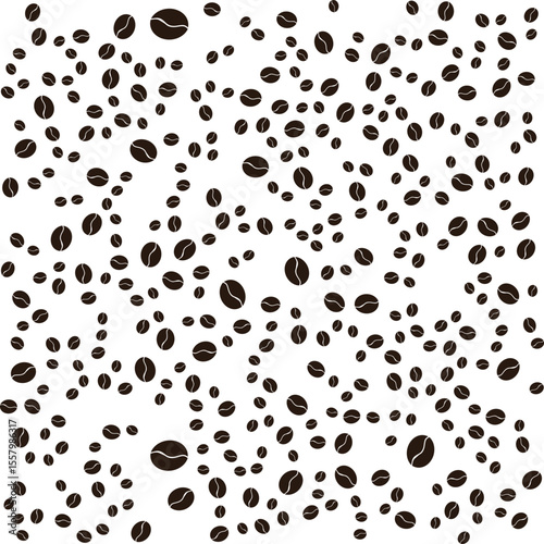 Coffee Beans Pattern on White Background.