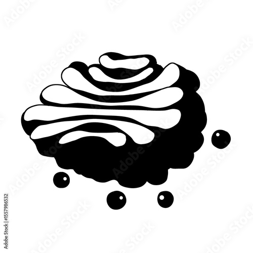 Golgi body icon, part of an animal cell, Vector icon of the Golgi apparatus, showing cisternae and vesicles. This organelle modifies, sorts, and packages proteins and lipids for cellular transport.