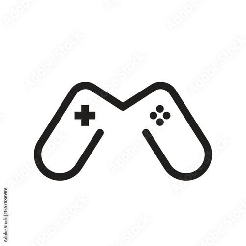 Logo letter M joystick unique design isolated
