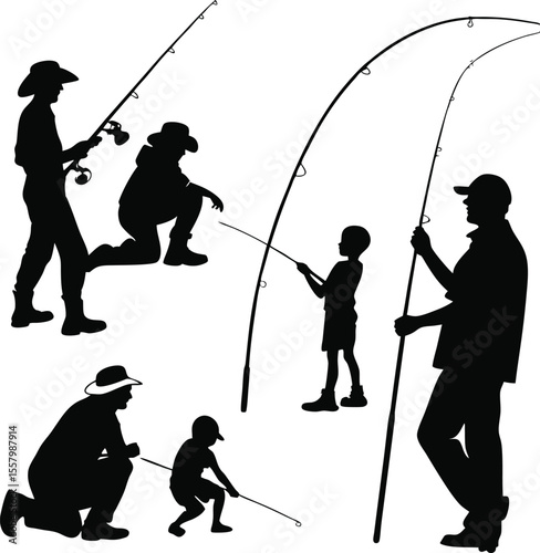 Artistic depiction of a fisherman casting a line into the water with vibrant colors