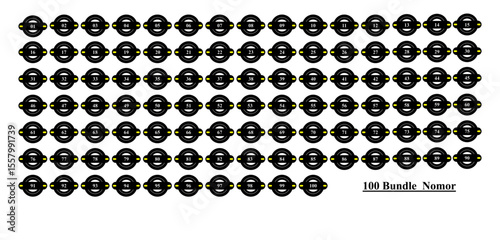 Set bundle 100 nomor with logo. 100 Number Icon Bundle Set with Editable Logo. Vector Design for Branding, Labels & Posters