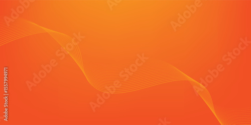 Vector abstract background with dynamic orange waves, lines and particles.