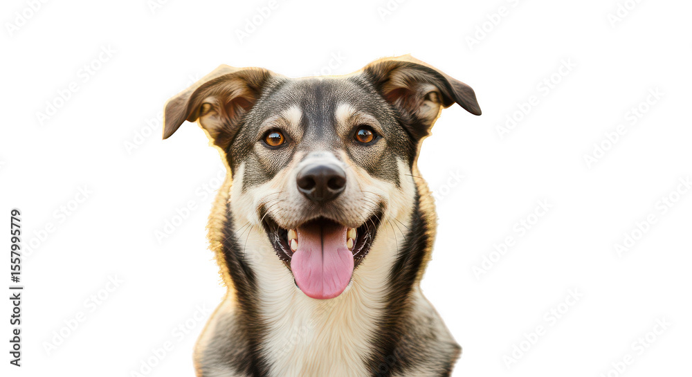 Obraz premium Happy Mixed Breed Dog Portrait