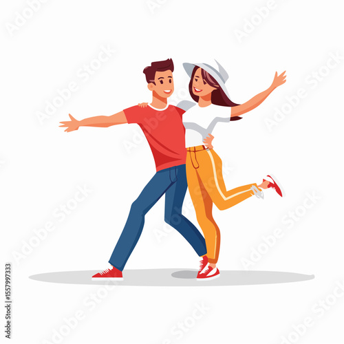 vector illustration of a dancing man