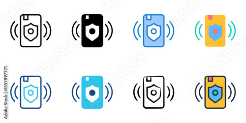 RFID icon set multiple style collection 
