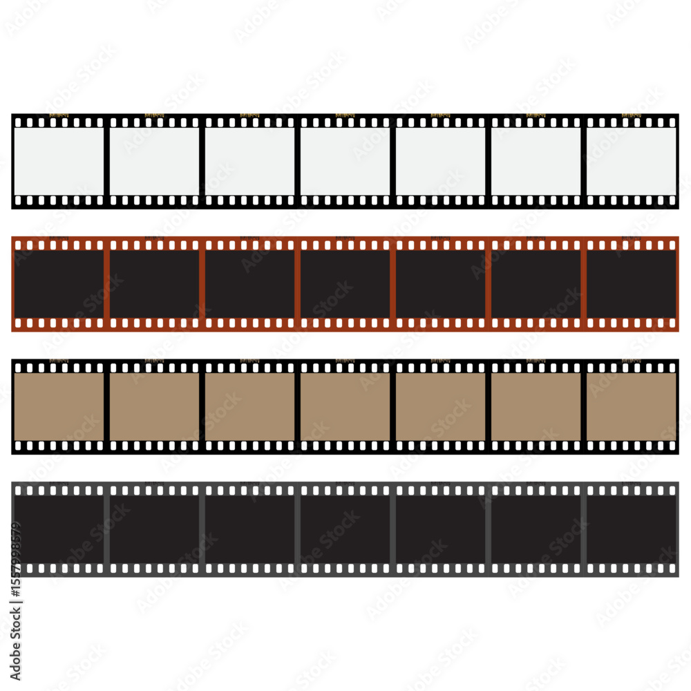 Retro Film Strip Vector Set for Cinema Design Retro Film Strip Vector Set for Cinema Design