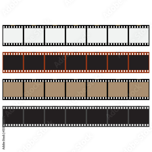 Retro Film Strip Vector Set for Cinema Design