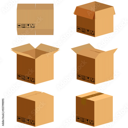 Realistic Cardboard Delivery Box Vector For E-commerce
