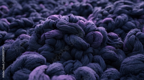 Close-up of Deep Indigo Dyed Fabric Bundles