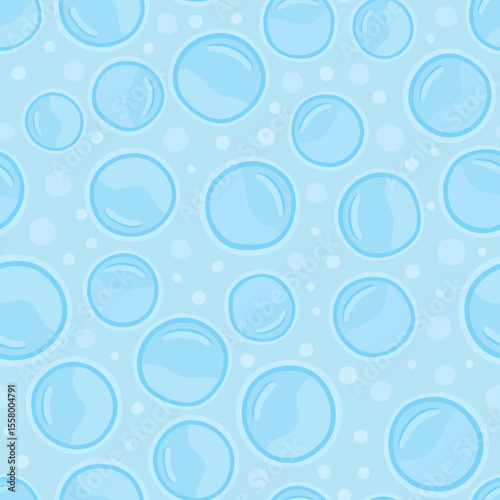 Seamless cartoon light blue bubble pattern 
