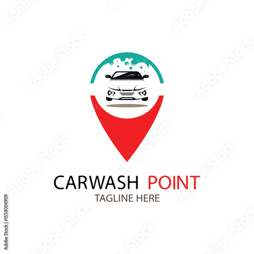 Car wash icon logo design in flat style