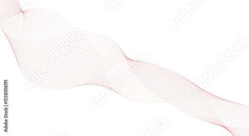 Light color wavy curve line technology concept background. Frequency soundwave backdrop. Business curve lines on transparent background. Modern background design.