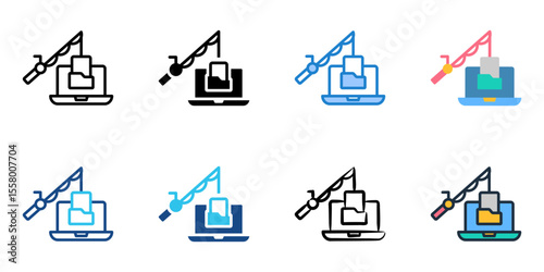 Phishing icon set multiple style collection 
