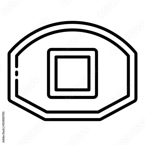 backboard outline icon for hoop setup and scoring base
