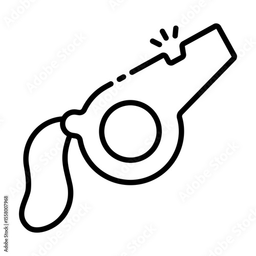 referee whistle outline icon for basketball game control