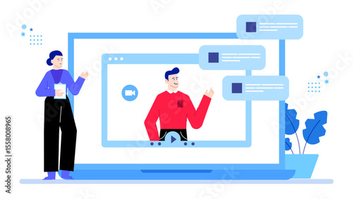 Online video lecture featuring a notetaker; great for educational, eLearning, online courses, and academic content for digital media projects.