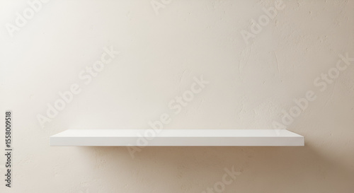 Wallpaper Mural Empty White Shelf Against Beige Wall Torontodigital.ca