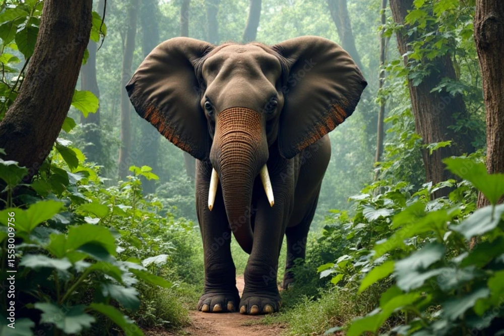 Fototapeta premium elephant in the zoo