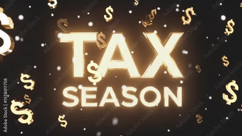 Text TAX SEASON with golden effect