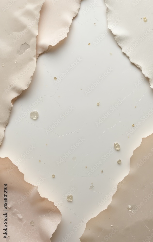 Obraz premium Abstract Composition of Overlapping, Textured Cream-Colored Papers