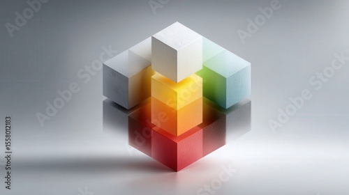 Abstract Colorful Cubes: Modern Design Element
