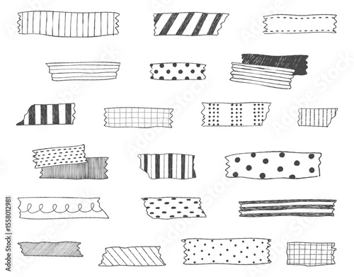 ゆるい手描きのマスキングテープセット