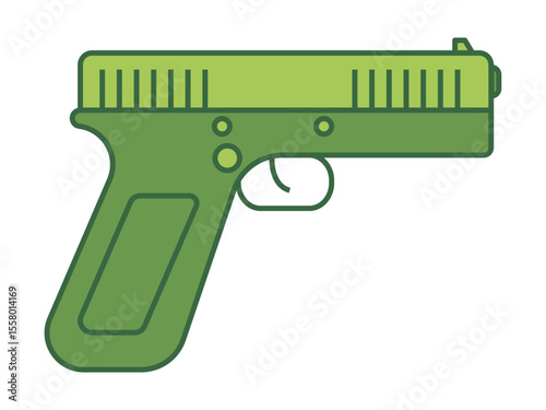 Hand gun vector icon. Military and war vector illustration symbol. Flat vector icon.