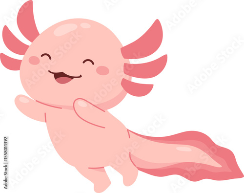Cute Kawaii Axolotl Character