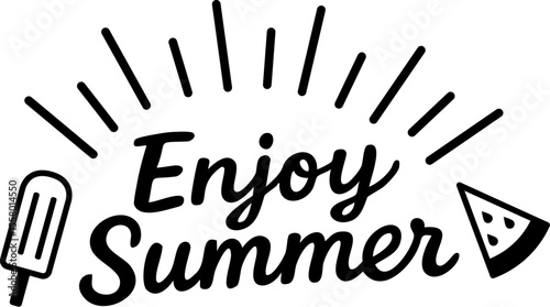 Enjoy Summer - Summer Phrase / Monochrome / Single Item