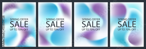 3d color noise background. Organic gradient blurred sunny garden. Cloud gradation palette. Green grain abstract music event mesh. Pastel sphere of wavy line smoky shapes. Spring light fluid pattern