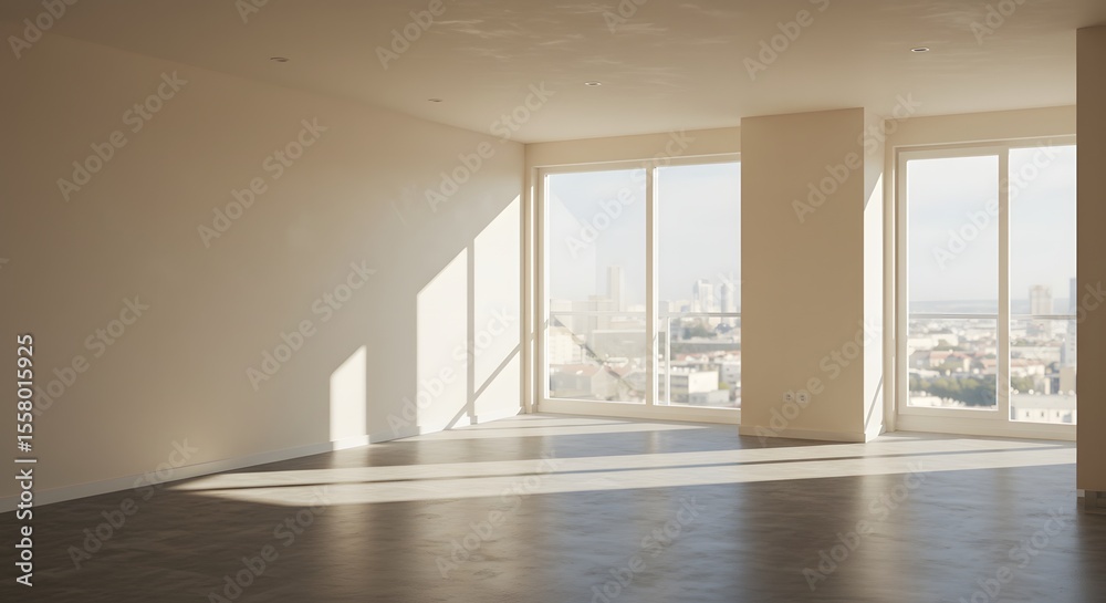 Fototapeta premium empty room with window, model house, show house
