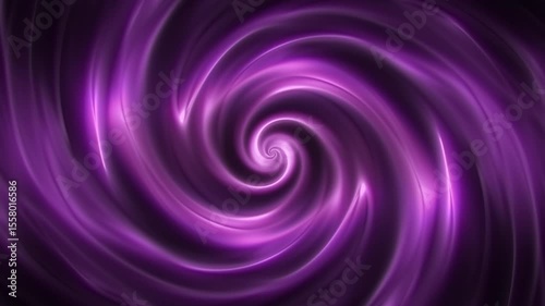 Glossy purple swirl smoothly spin with elegant shiny lines and liquid silk effect. Abstract vortex background in luxury style for celebration events or modern art performance. Motion graphics 4K 60fps