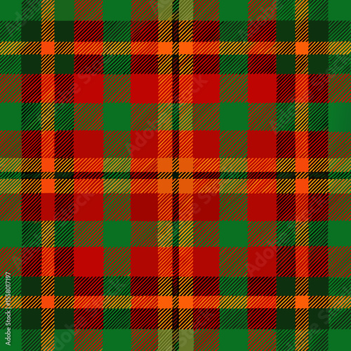 Seamless plaid fabric pattern with a vintage checkered textile design perfect for tablecloths or fashion