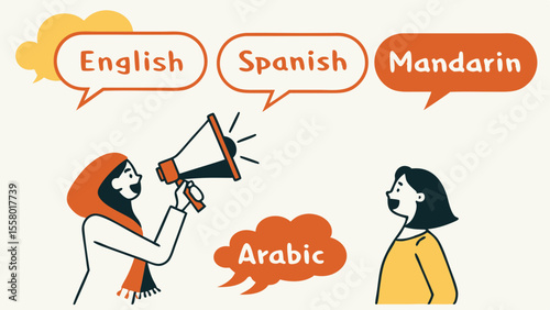 Promoting Multilingualism: Diverse Languages and Global Communication Illustration