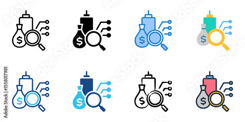 Asset tracking icon set multiple style collection 
