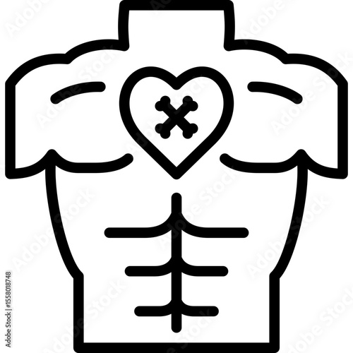 chest icon illustration design with outline