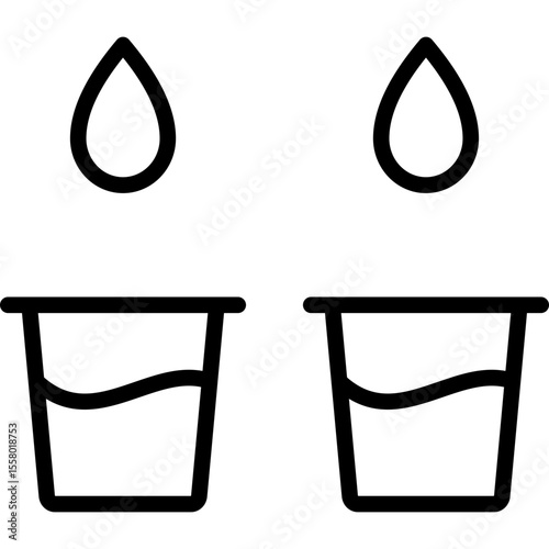 color ink icon illustration design with outline